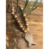 collier faïence brut poisson ( brun / terracotta )